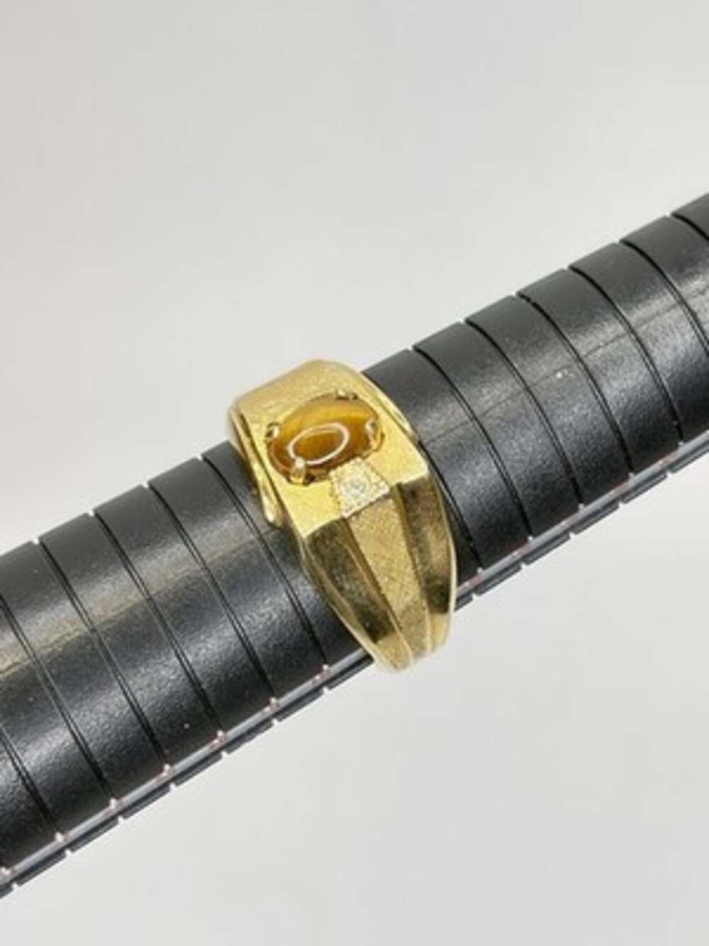 Vintage ESPO 14K GE Tiger’s Eye Men’s Ring Size 11 Textured Gold Electroplate